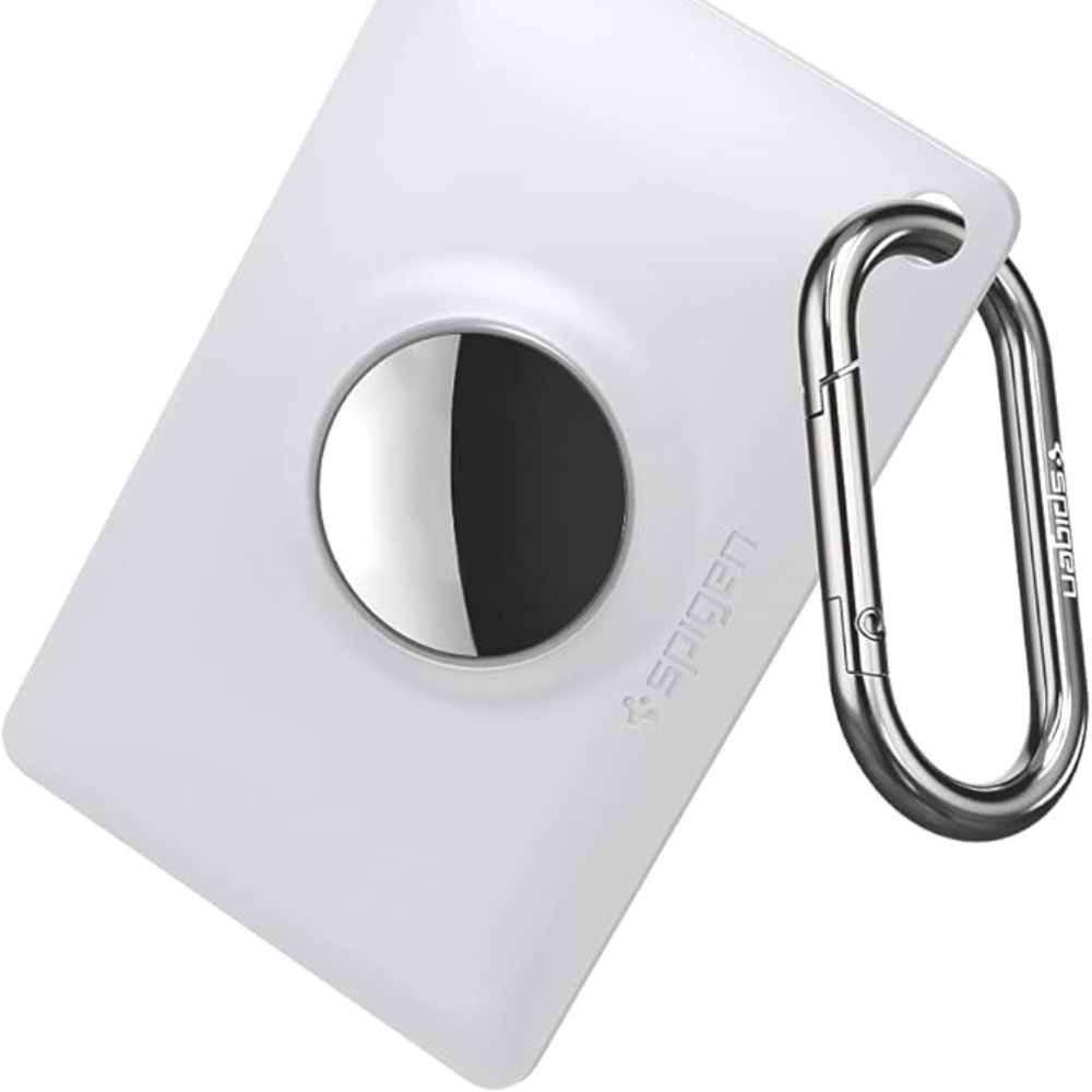 NIOB Spigen White AirTag Holder with Carabiner